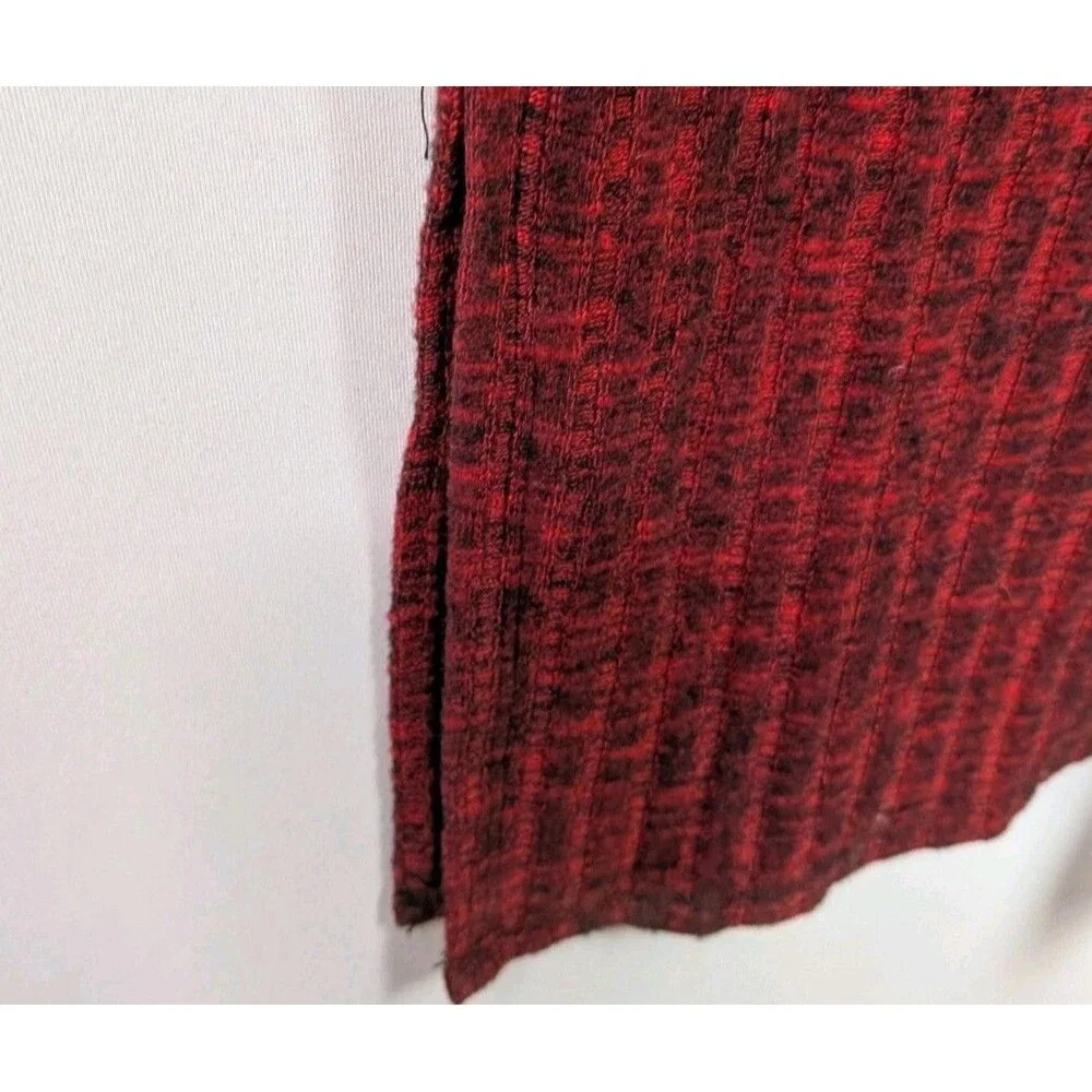 Torrid Midi Surplice Dress Size 1x 14-16 Red Knit Fabric Ribbed V Neckline Wrap - Picture 10 of 13